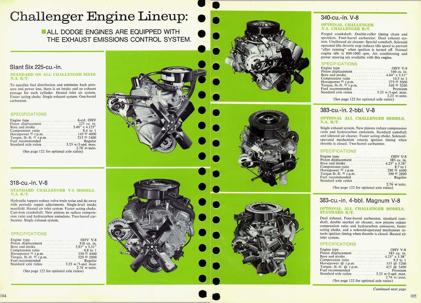 1970 Dodge Challenger Lineup Brochure Page 9
